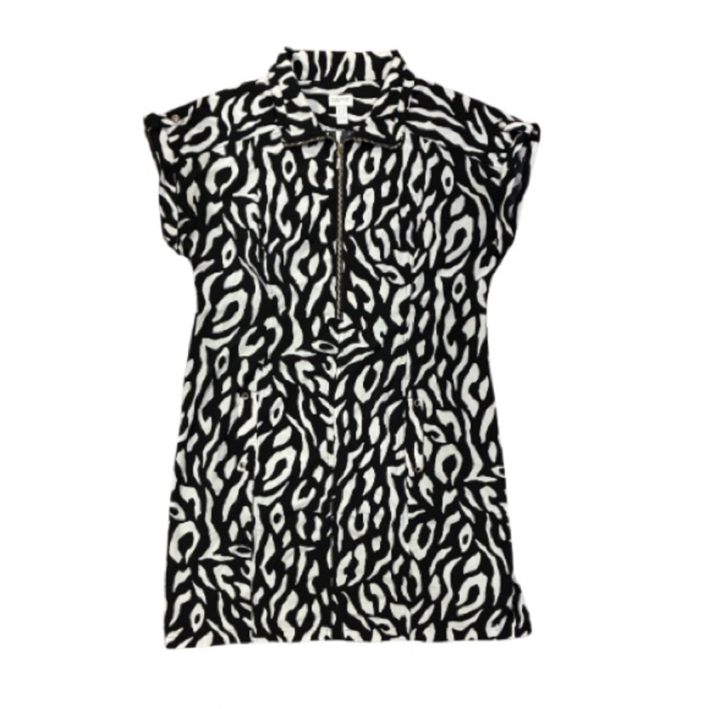 Monochrome Zebra Print Tunic Dress